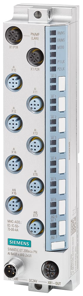 SIEMENS - SIE6ES71466HF000BB0 SIMATIC ET 200eco PN AI 6xU/I + AIQ 2xU/I 8 x M12