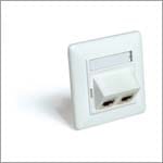QUBIX SPA - QBX2004049 PLACCA CCS 80X80 DRITTA 2 POS RJ45 BI