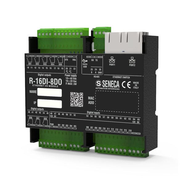 SENECA - SCXR-16DI-8DO MODULO ETHERNET 16 DI / 8 DO 2 ETH