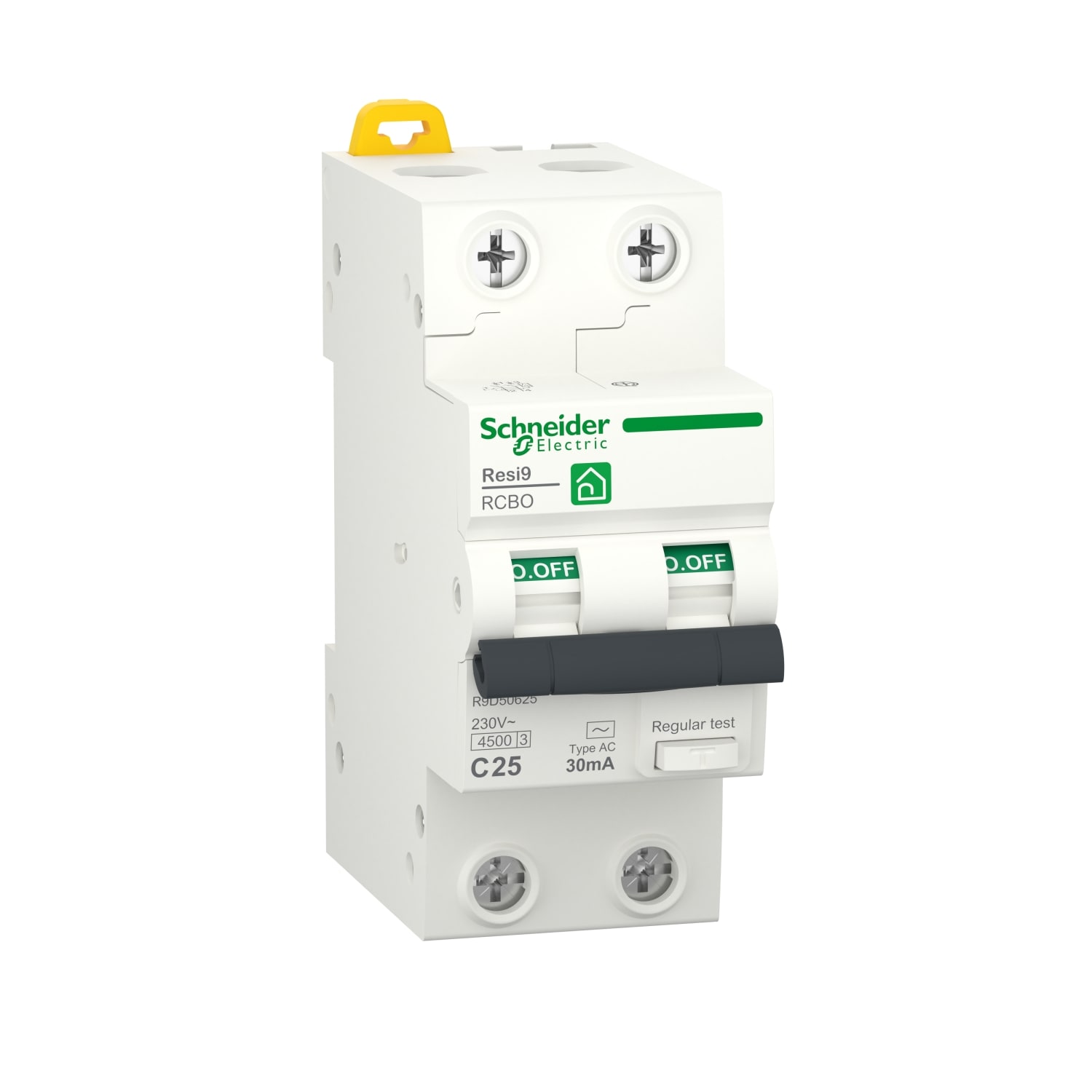 SCHNEIDER ELECTRIC - SNRR9D50625 INT.MTD RESI9 RCBO 2P C 25A 30MA AC 2M