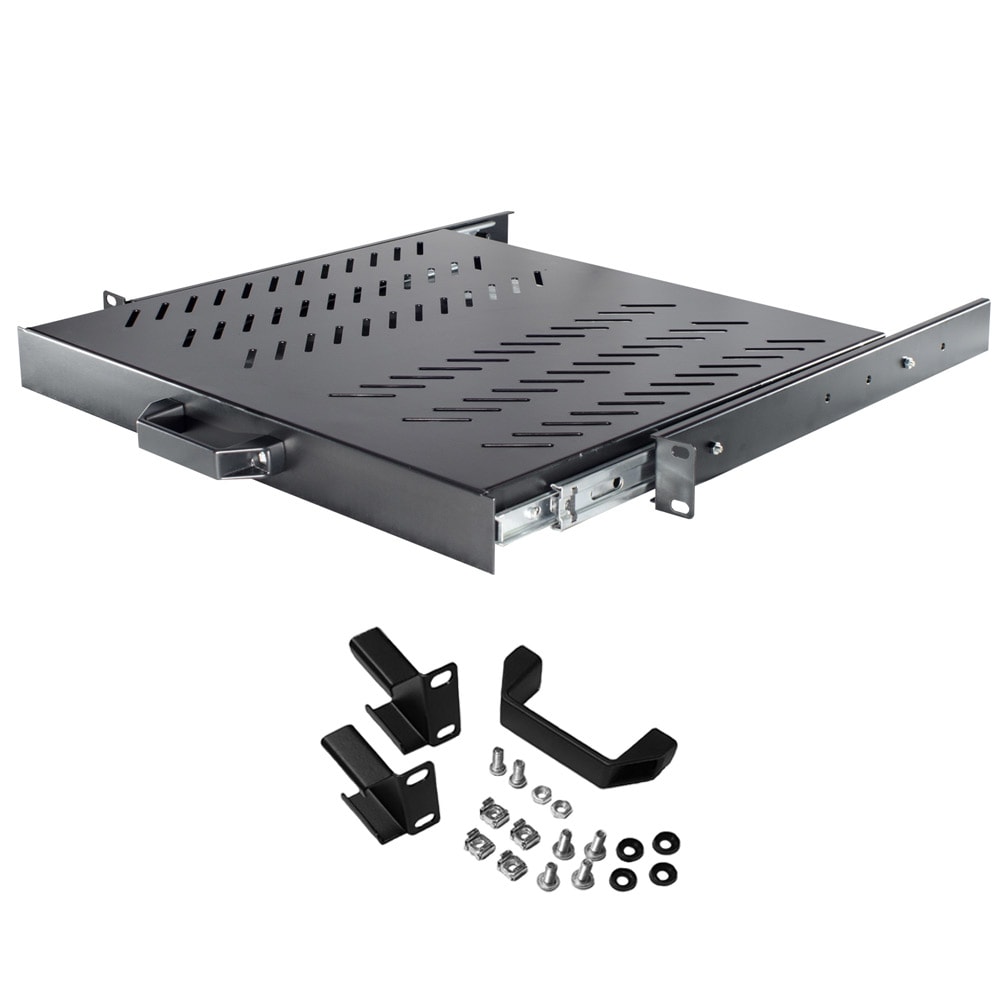LINK4COM SRLS - LK4RE1P400.9005L Ripiano estraibile 19 1U 400 mm Nero