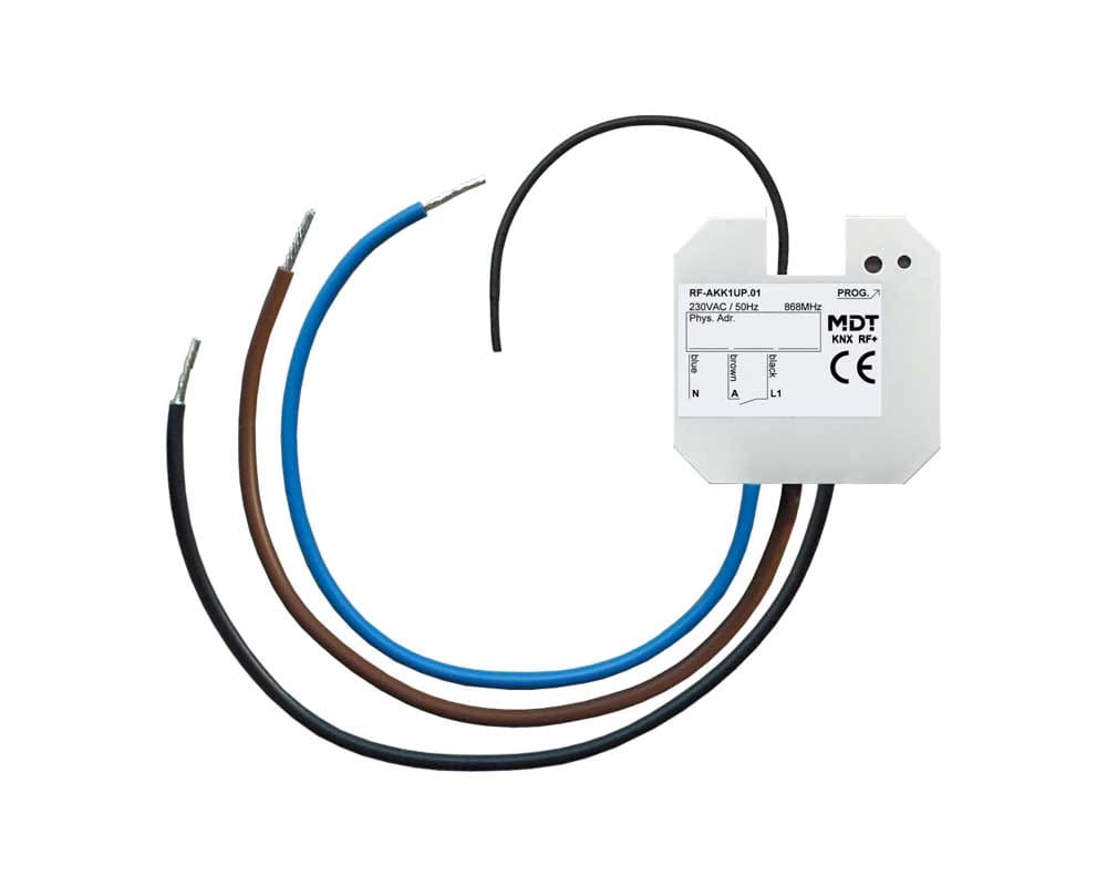 MDT ITALIA SRL - EYGRF-AKK1UP.01 Attuatore 1 canale, RF KNX, 16A, 230V, incasso
