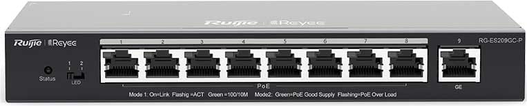 ZELIATECH - NPRRG-ES209GC-P SWITCH 8X1GE POE+ 120W,CLOUD, DESK,METAL