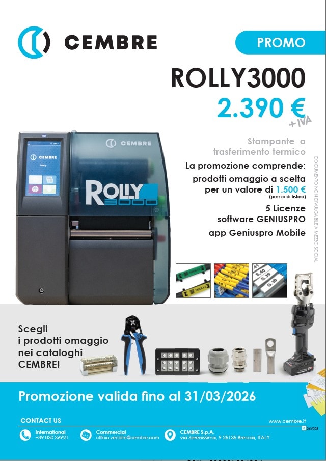 CEMBRE SPA - CEMROLLY3000 SIST.SIGL. TRASF.TERMICO A ROTOLO