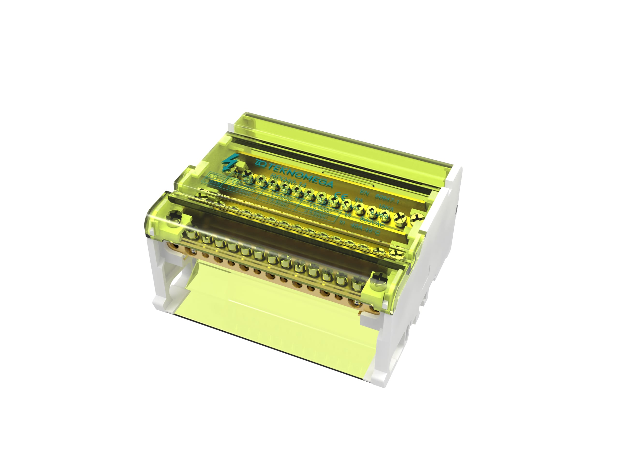 TEKNOMEGA SRL - TKGRPQ0985 RIPARTITORE MORSETTIERA QUADRIP 40A 14 O