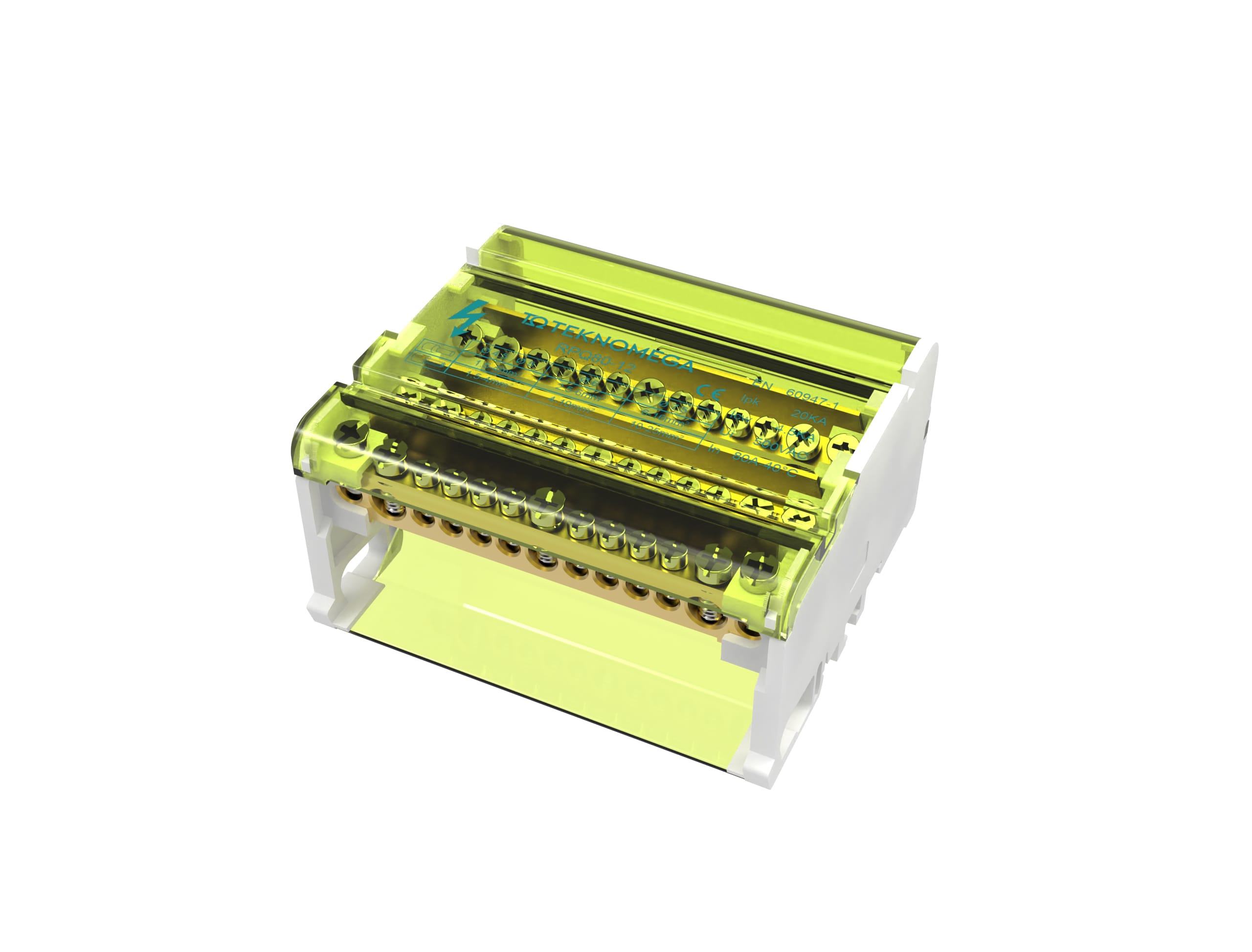 TEKNOMEGA SRL - TKGRPQ0995 RIPARTITORE MORSETTIERA QUADRIP 80A 12 O