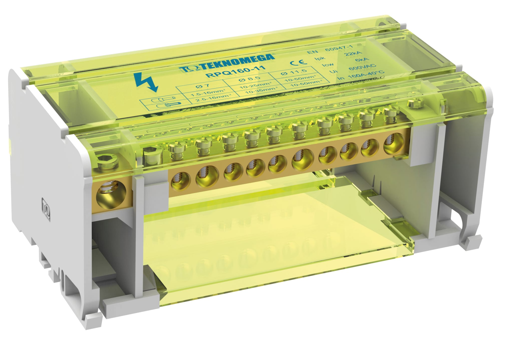 TEKNOMEGA SRL - TKGRPQ1015 RIPARTITORE MORSETTIERA QUADRIP 160A 11