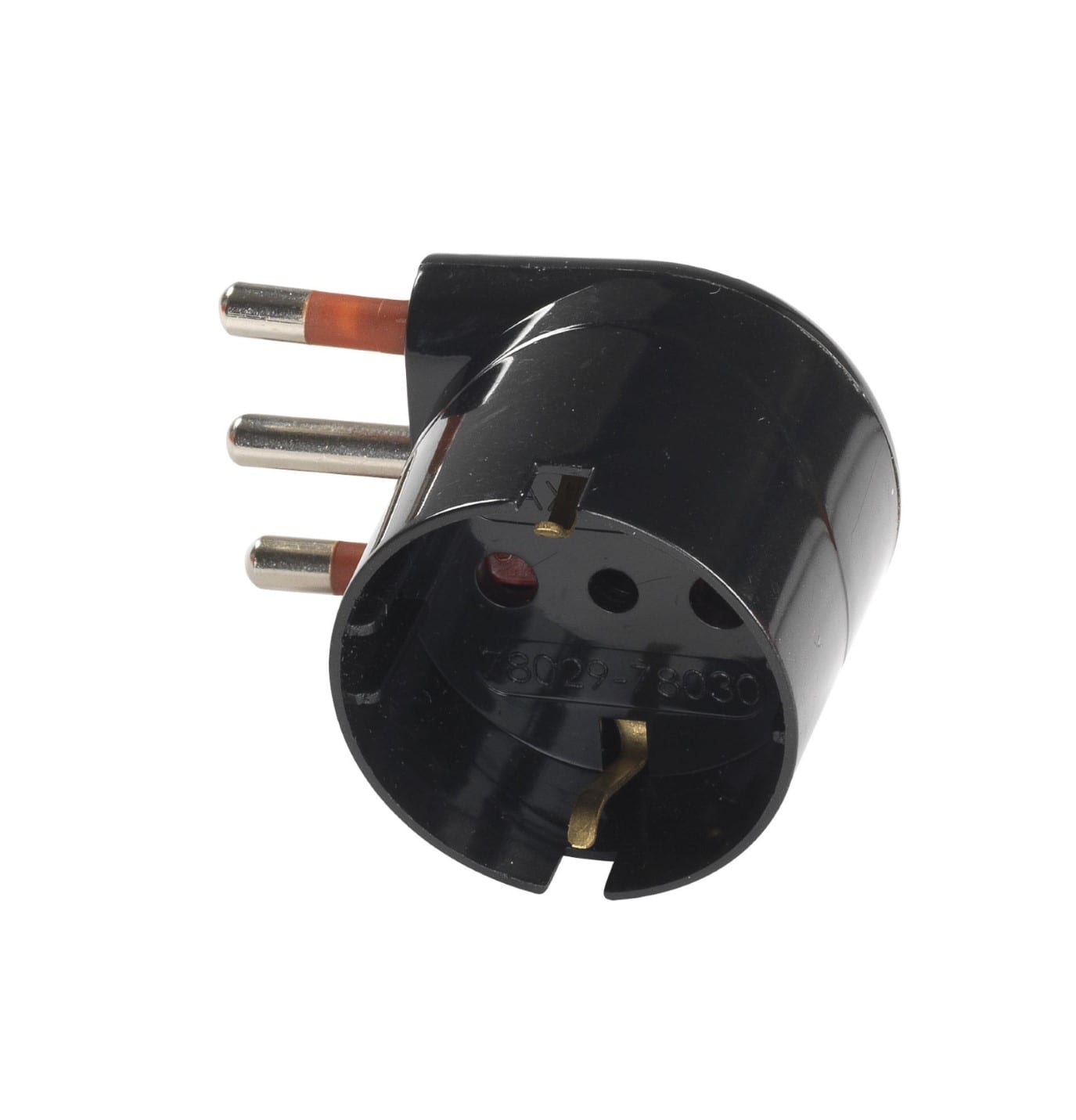 ROSI MATERIALE ELETT - RCORS78030 ADATTATORE SCHUKO 90? 16A 2P+T NERO