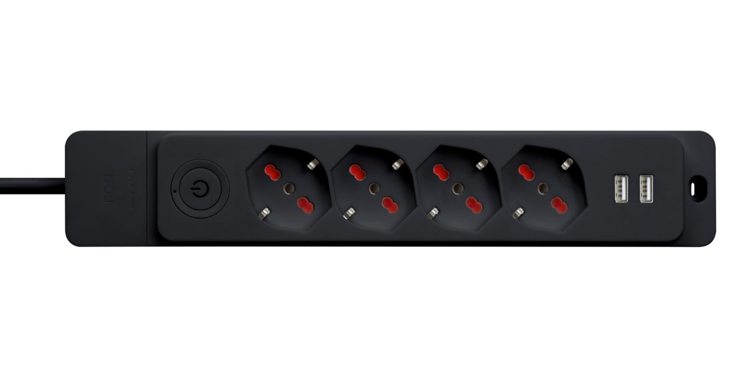 ROSI MATERIALE ELETT - RCORS8422UN MULT SPECIALIST 4 P+2USB+INT+1,5M CAVO,