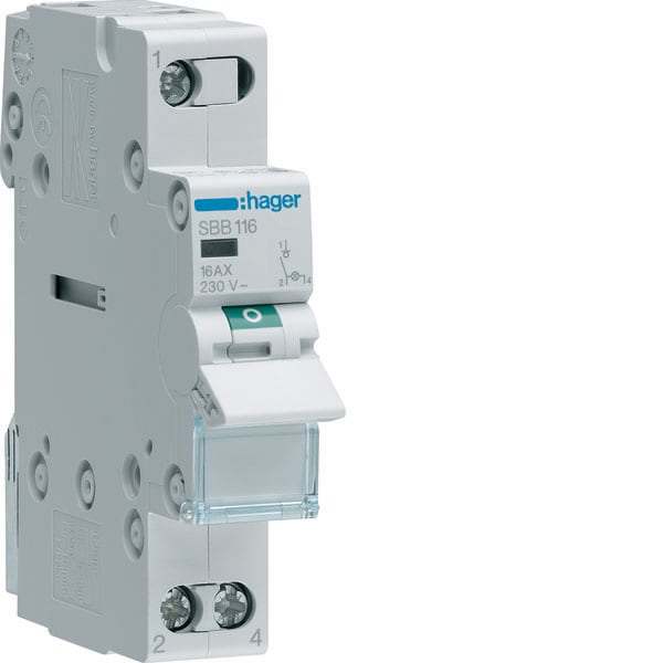 HAGER - HAGSBB116 INT NON AUT 1 POLO 16A 1 MOD + SPIA LUM