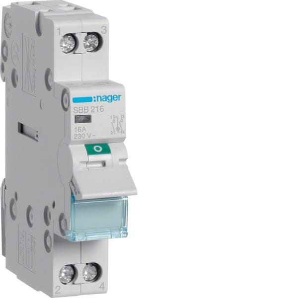 HAGER - HAGSBB216 INT NON AUT 2 POLI 16A 1 MOD + SPIA LUM