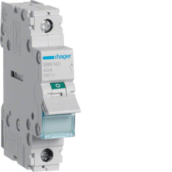 HAGER - HAGSBN140 INTERRUTTORE NON AUT 1 POLO 40A 1 MOD