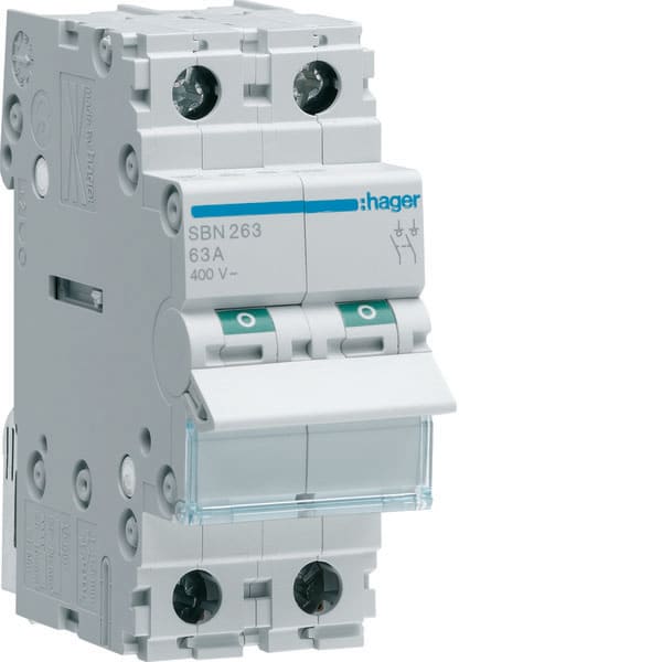HAGER - HAGSBN263 INTERRUTTORE NON AUT 2 POLI 63A 2 MOD