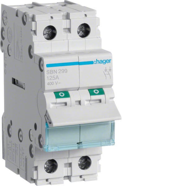 HAGER - HAGSBN299 INTERRUTTORE NON AUT 2 POLI 125A 2 MOD