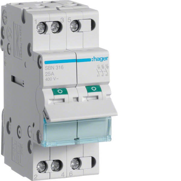 HAGER - HAGSBN316 INTERRUTTORE NON AUT 3 POLI 16A 2 MOD