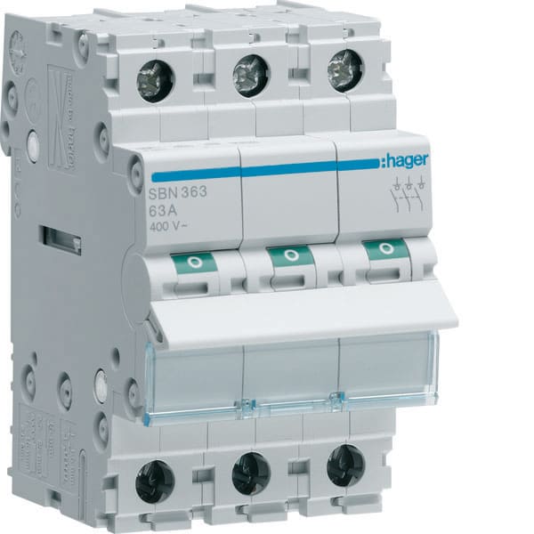 HAGER - HAGSBN363 INTERRUTTORE NON AUT 3 POLI 63A 3 MOD