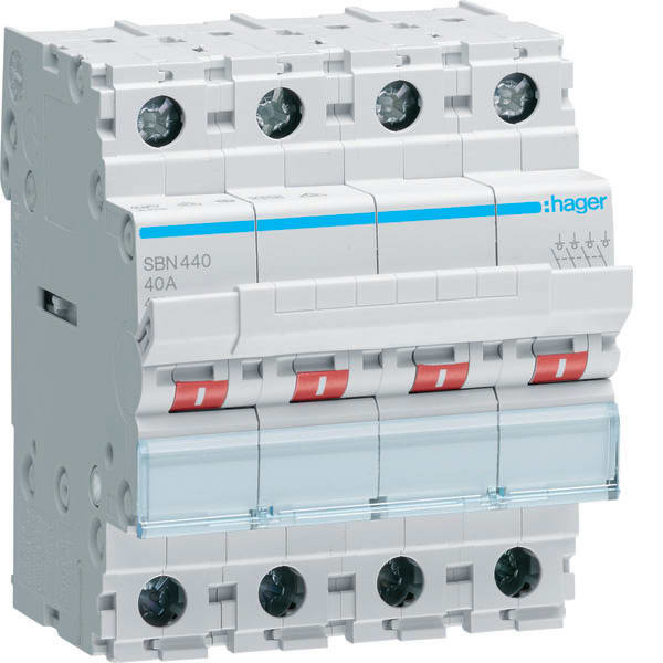 HAGER - HAGSBN440 INTERRUTTORE NON AUT 4 POLI 40A 4 MOD