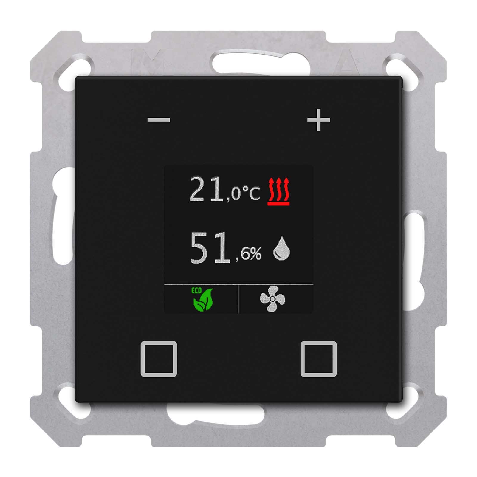 MDT ITALIA SRL - EYGSCN-RTR55S06.01 Termostato Umidostato KNX Smart55,RTR, nero opaco