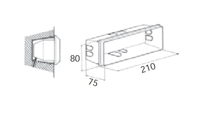 SIDE SPA - SDE320001 SCATOLA DA IMMURARE 215X85MM NE