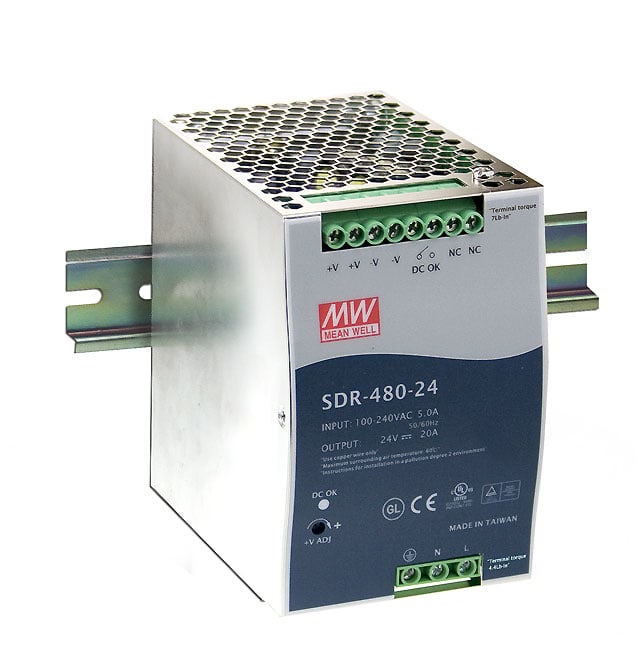 DIGIMAX SRL - DIXSDR-480-24 ALIMENTATORE DIN RAIL SLIM 24V 20A 480W