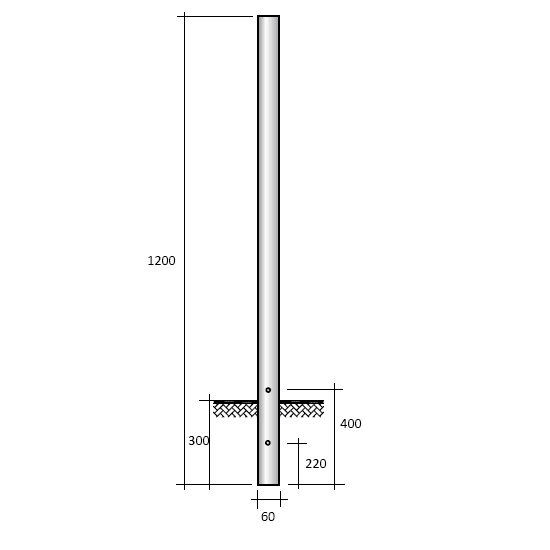 SEM - SEM3120/V PALO CILINDRICO D 60X1200 MM ZN+VE