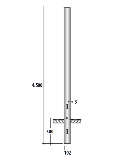 SEM - SEM3450 PALO CILINDRICO D 102X4500X3 MM.