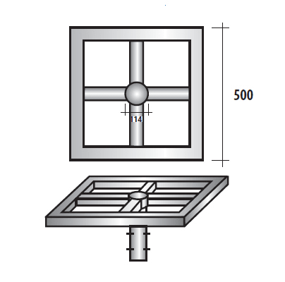 SEM - SEM4320/Q TRAVERSA QUADRATA LUNG. 50 CM. ZINCATA