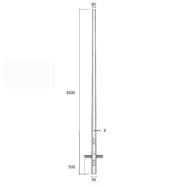 SEM - SEM4360 PALO CONICO H.TOT. 350 CM. D 95/60X3