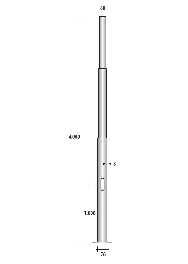 SEM - SEM4403/B PALO RASTREMATO H.TOT. 400 CM. + BASE
