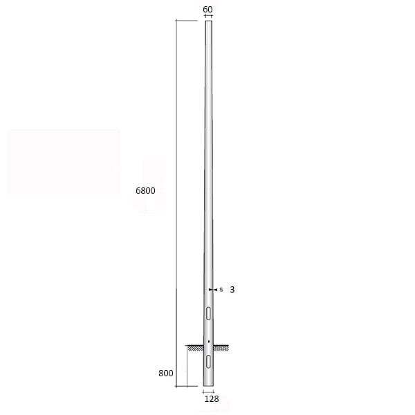 SEM - SEM4680 PALO CONICO H.TOT. 680 CM. D 128/60X3
