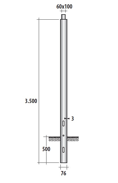 SEM - SEMC76/4000/V PALO CILINDRICO D 76X4000 MM.