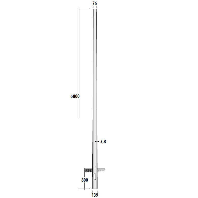 SEM - SEMFCL68-139/76 PALO CONICO LAMINATO H.TOT. 680 CM.
