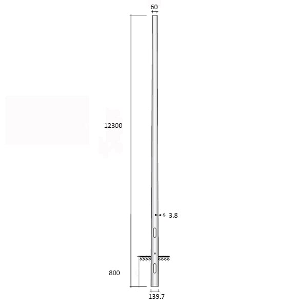 SEM - SEML41230/139 PALO CONICO LAMINATO HSP H. TOT. 1230 CM