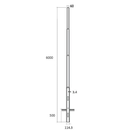 SEM - SEML4600 PALO CONICO LAMINATO HSP H. TOT. 600 CM.