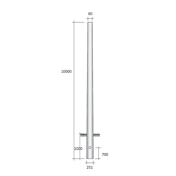 SEM - SEMVRC900G PALO CONICO VTR 900CM GRIGIO
