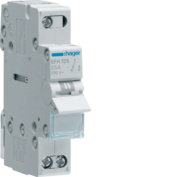 HAGER - HAGSFH125 DEVIAT 1-2 1 POLO 25A 1 MOD COM ALTO