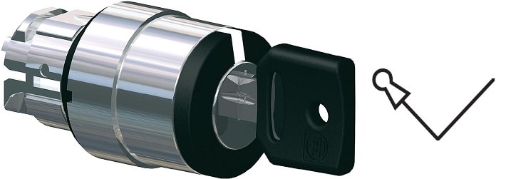 SCHNEIDER ELECTRIC - SNRZB4BG2F022 Testa selettore Ø 22 - 2 posiz. - chiave nera - estraz.chiave a sx