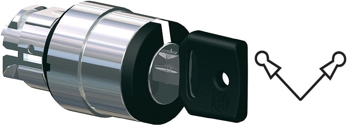 SCHNEIDER ELECTRIC - SNRZB4BG4F015 TESTA SELETTORE A CHIAVE GIALLA 2 POS.