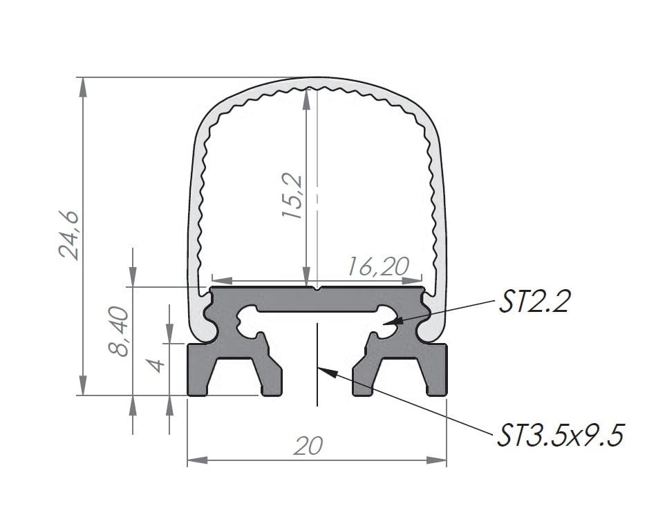 SICOM - SOL5001300 SICOM REGLETTE+COVER TONDA BIANCA