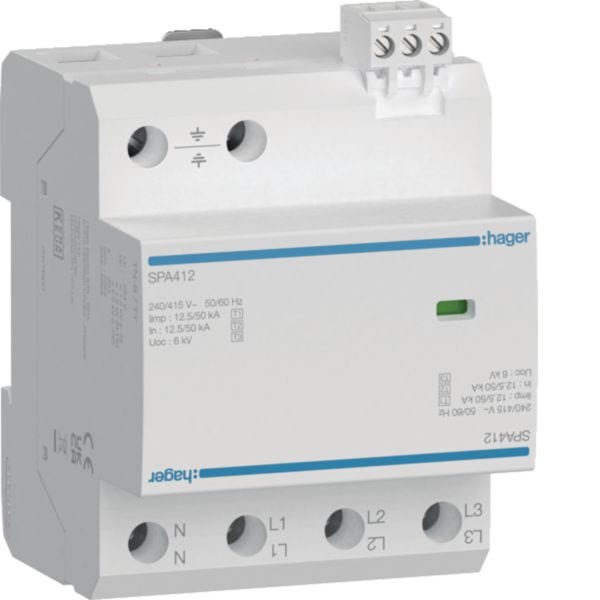 HAGER - HAGSPA412 SPD T1+T2 4P TN-S/TT 12.5KA