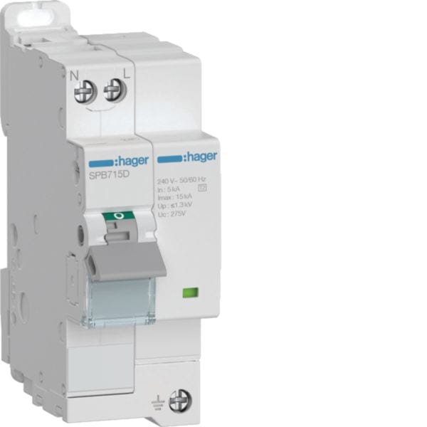 HAGER - HAGSPB715D SPD 2P T2 AUTOPROT 15KA SEGN FINEVITA