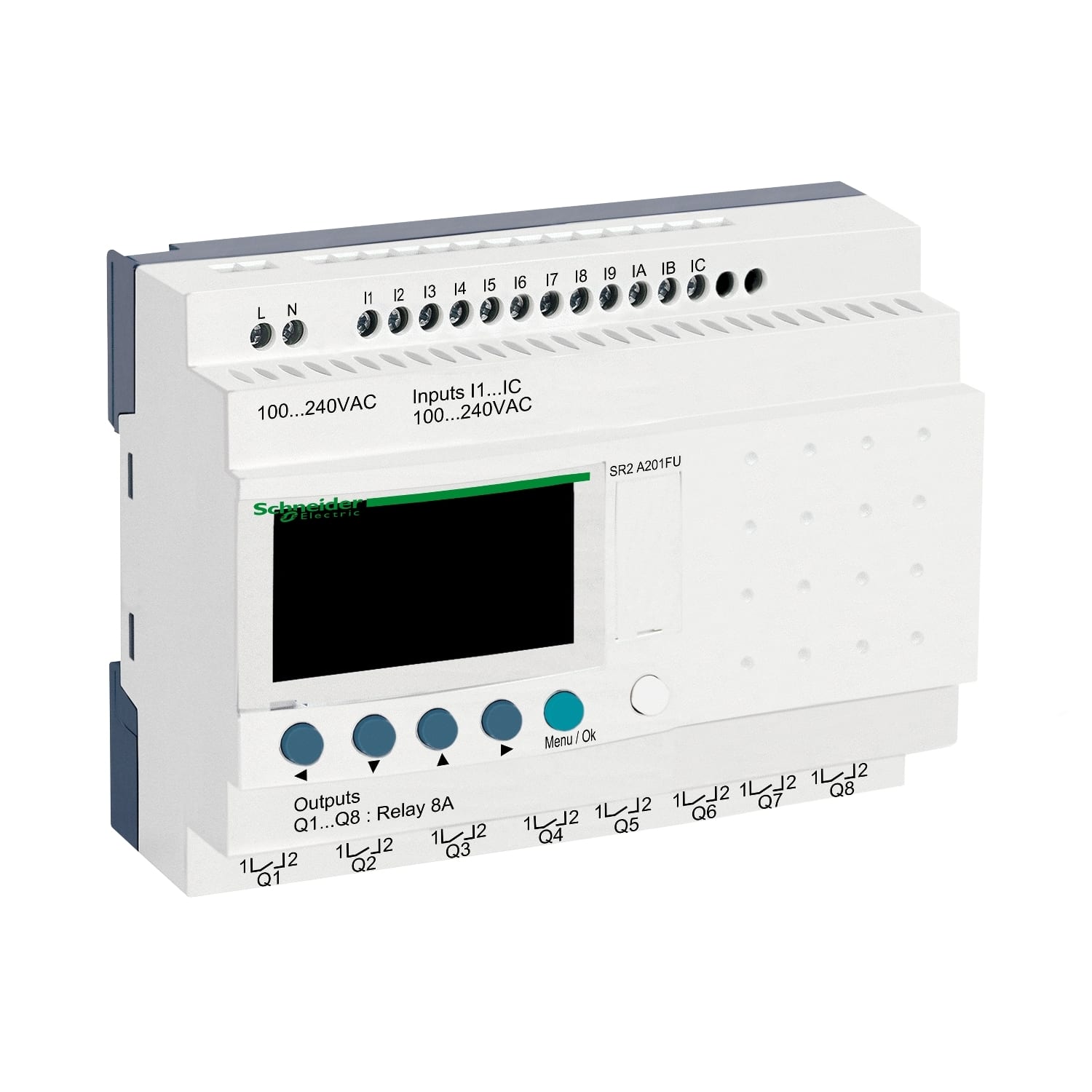 SCHNEIDER ELECTRIC - SNRSR2A201FU Smart relay comp. Zelio Logic - 20 I/O - 100..240 V CA - S/orologio - Display