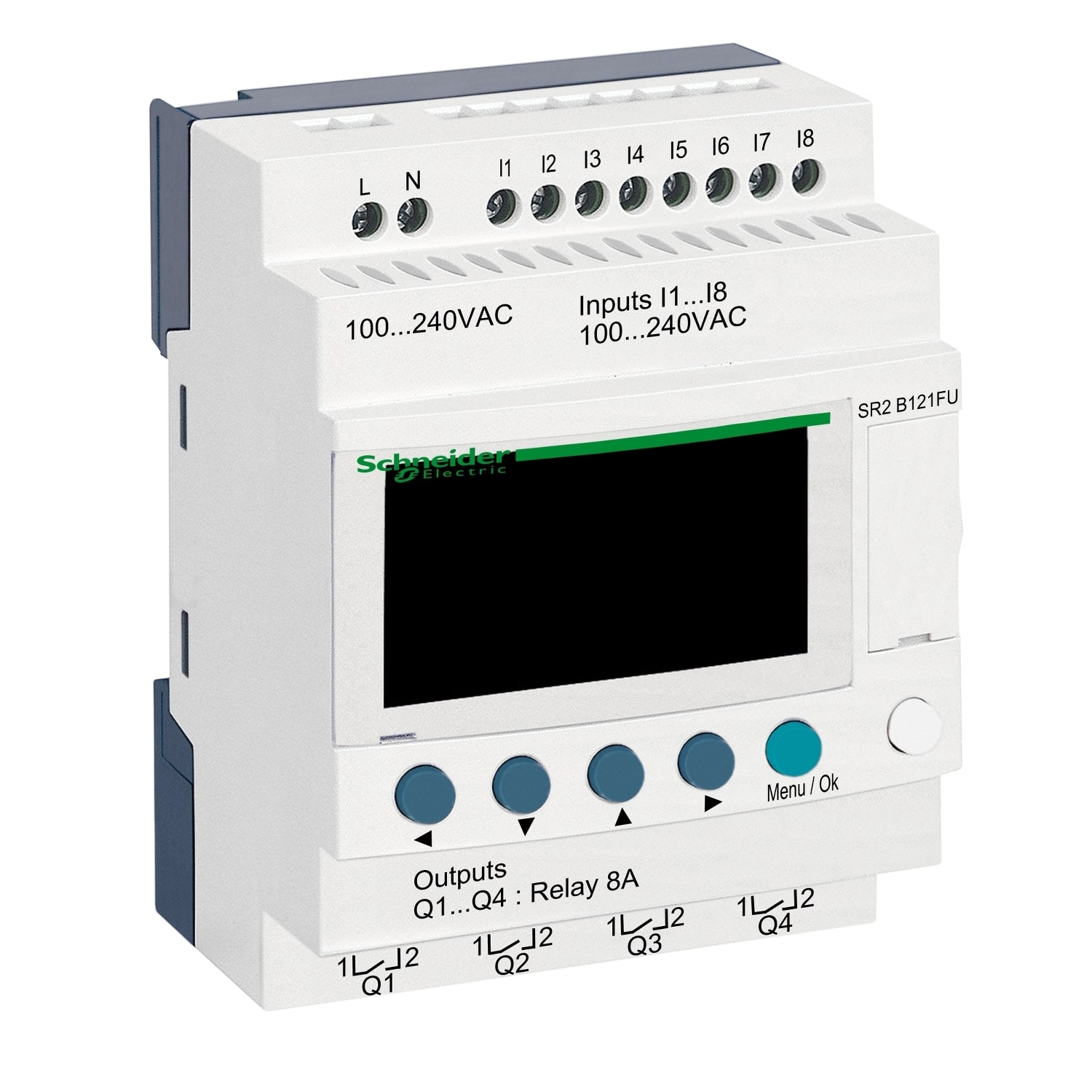 SCHNEIDER ELECTRIC - SNRSR2B121FU Smart relay comp. Zelio Logic - 12 I/O - 100..240 V CA - Orologio - Display
