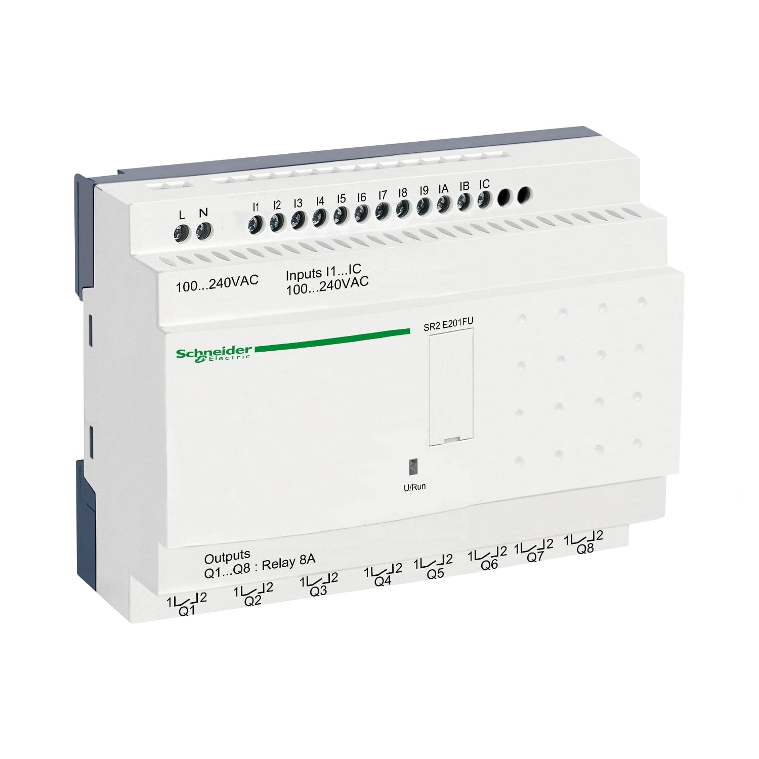 SCHNEIDER ELECTRIC - SNRSR2E201FU Smart relay comp. Zelio Logic - 20 I/O - 100..240 V CA - Orologio - S/display