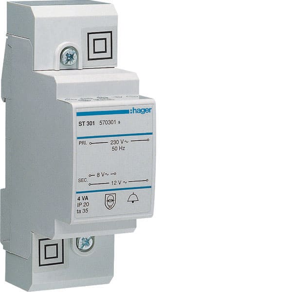 HAGER - HAGST301 TRASF. SUON. 230V - 8 - 12V 4VA 2M