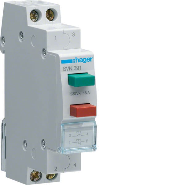 HAGER - HAGSVN391 2 PULSANTI NON LUMINOSI 1NC + 1NA 1M