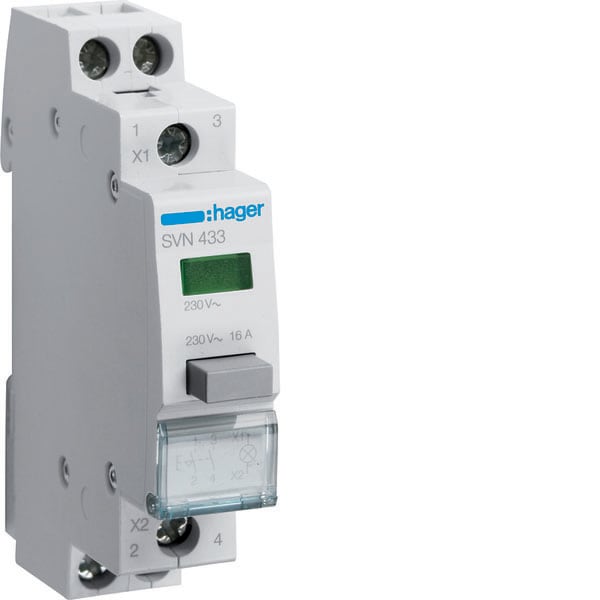 HAGER - HAGSVN433 1 PULSANTE LUMINOSO VERDE A RITENUTA 2NA