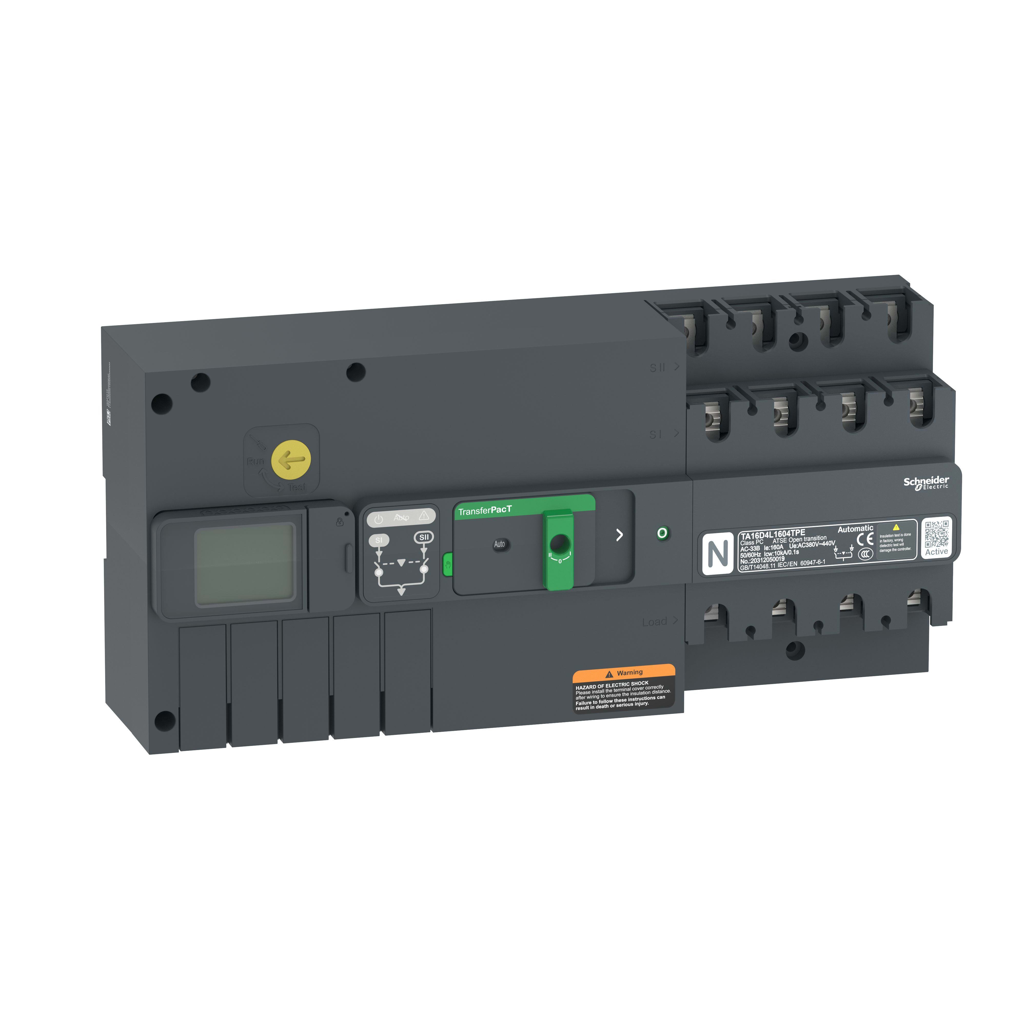 SCHNEIDER ELECTRIC - SNRTA16D4L1254TPE TRANSFERPACT ACTIVE AUTOMA. 125A 400V 4P