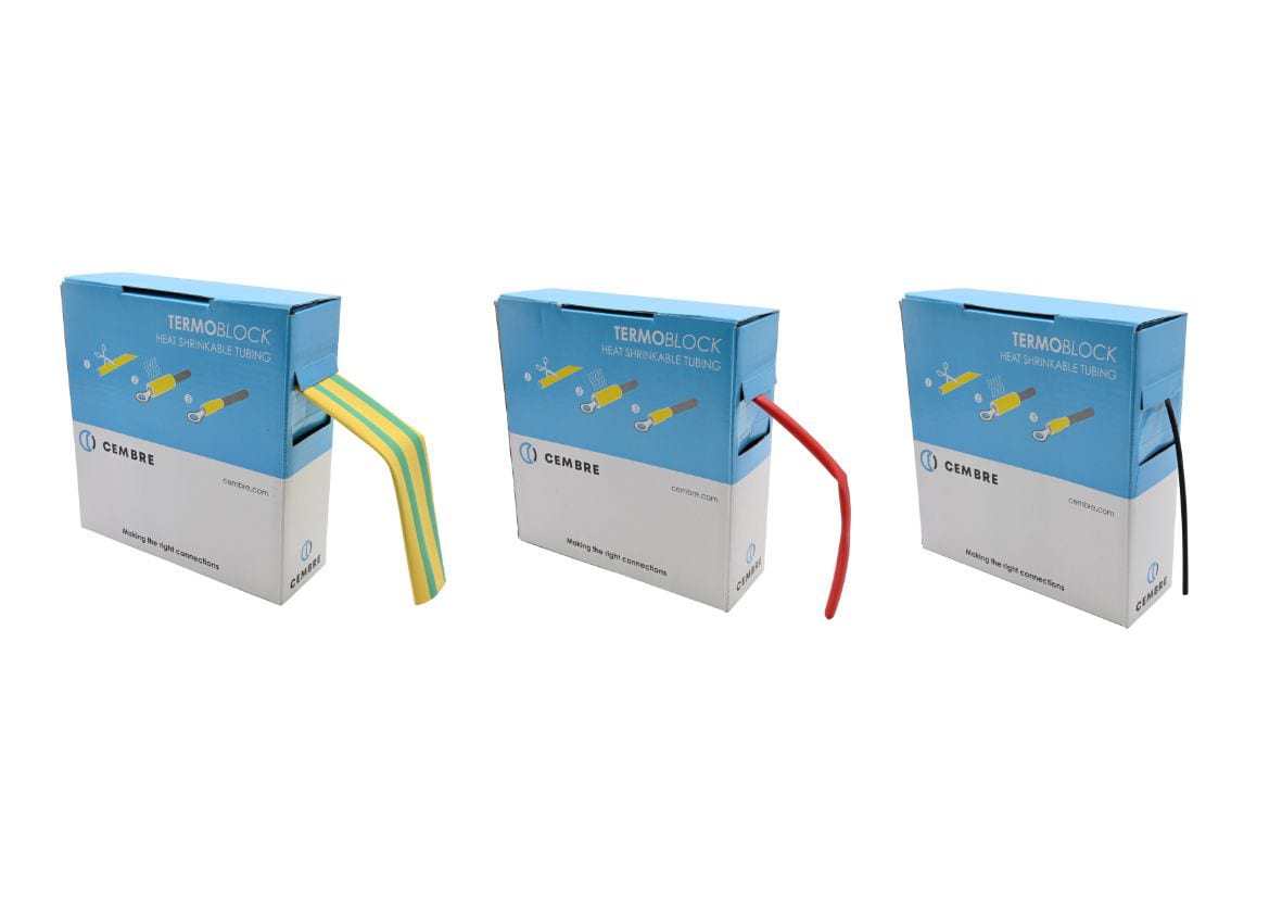 CEMBRE SPA - CEMTBS32X10GY GUAINA TERMORESTRINGENTE TERMOBLOCK, IN POLIOLEFINA, RESTRINGIMENTO 2:1, ROTOLO 10m, Ø INT. 3mm PRE RESTR., Ø INT. 1,3mm POST RESTR., GIALLO