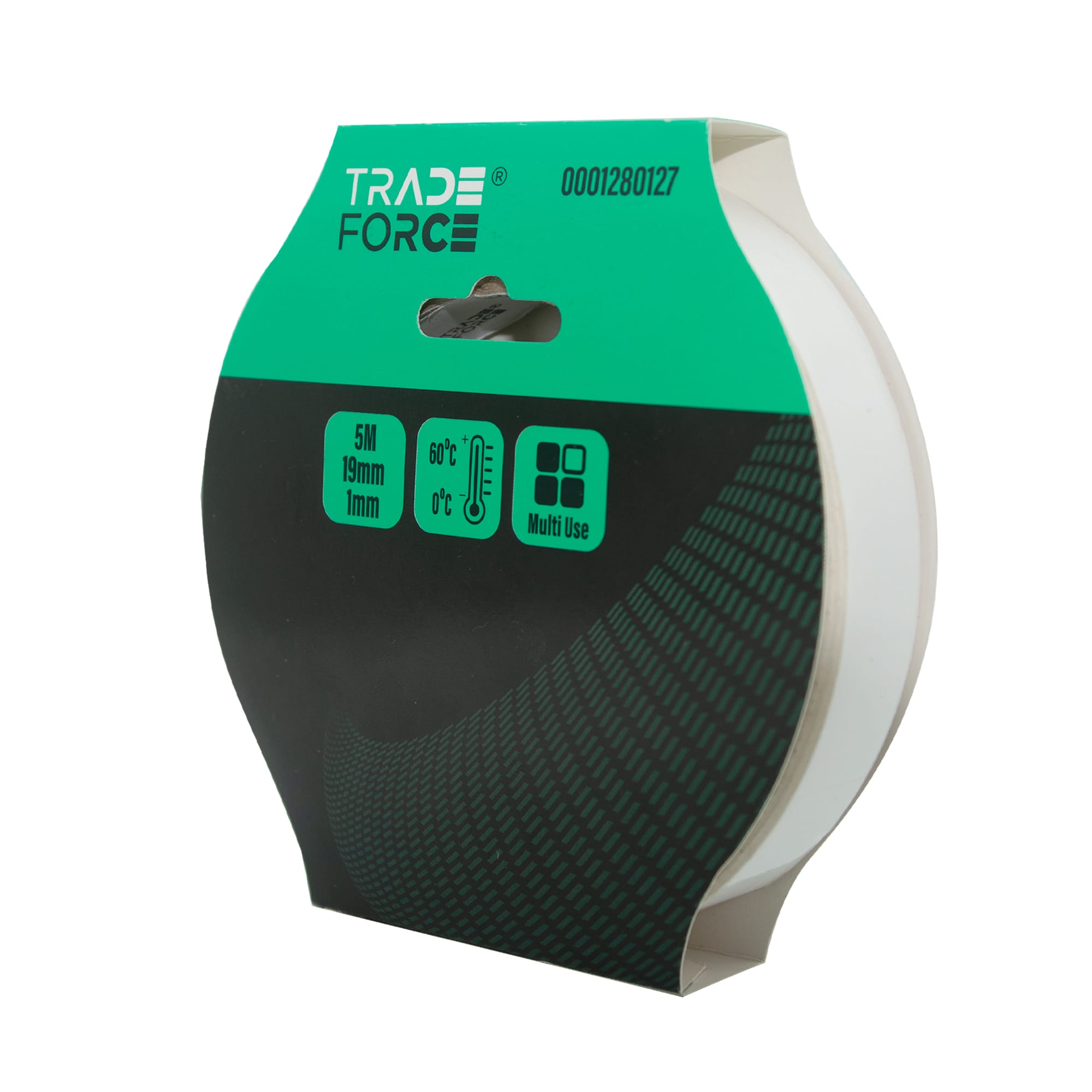 TRADEFORCE - TDM0001280127 NASTRO BIADESIVO 1X19mm*5m - bianco